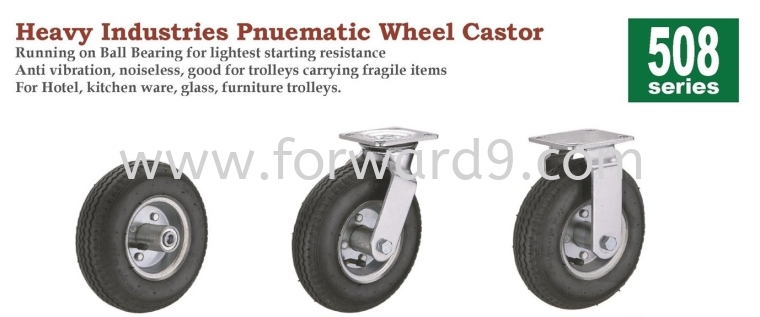 508 Series Top Plate Pnuematic Castor Wheel Pnuematic Castor  Castors Wheel