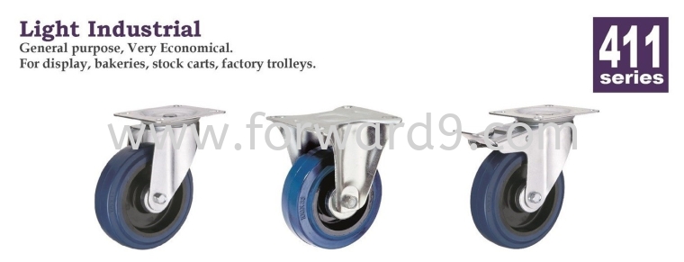 411 Series Top Plate Blue Elastic Castor Wheel Light Duty Castor  Castors Wheel