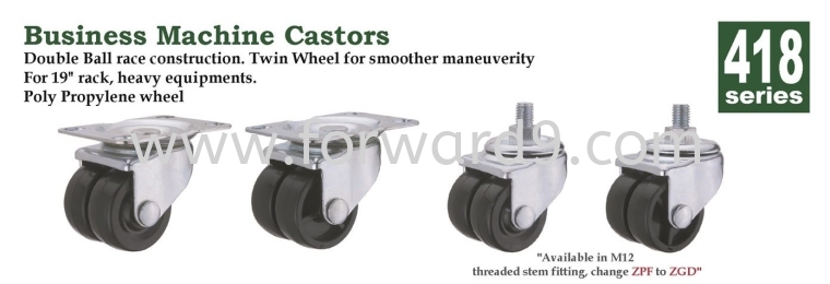 418 Series Top Plate Hard Rubber Machine Castor Wheel Business Machine Castor  Castors Wheel