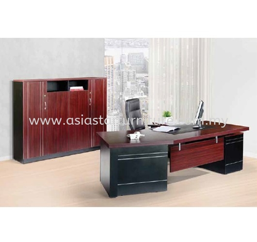 LUXURY EXECUTIVE DIRECTOR OFFICE TABLE WITH HIGH OFFICE CABINET - Director Office Table Mid Year Sale Director Office Table | Director Office Table Pandan Perdana | Director Office Table Taman Muda | Director Office Table Taman Connaught