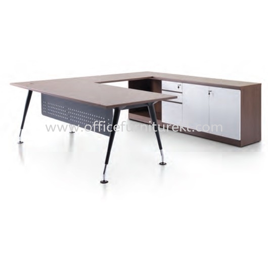 ZANAKO EXECUTIVE L SHAPE MANAGER OFFICE TABLE WITH LOW OFFICE CABINET