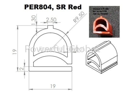 Silicone e profile Red PER804