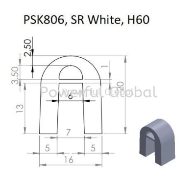 Silicone A Profile White PSK806