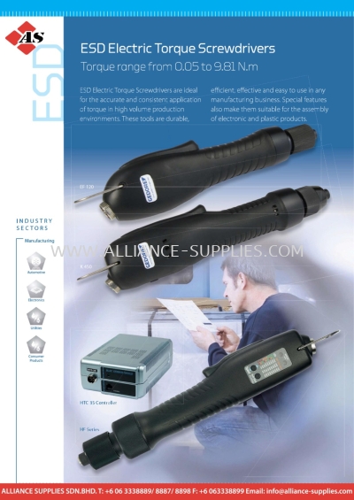 GEDORE ESD Electric Torque Screwdrivers - Torque Range from 0.05 to 9.81 N.m