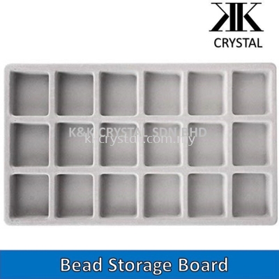 BEAD BOARD STORAGE,GREY WITH FLOCKING