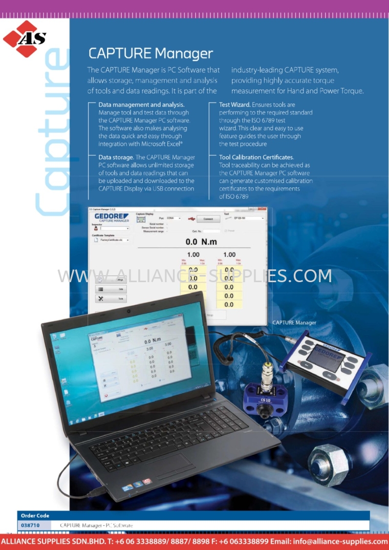 GEDORE CAPTURE Manager GEDORE Torque Calibration Tools GEDORE Torque Tools TORQUE TOOLS PROFESSIONAL