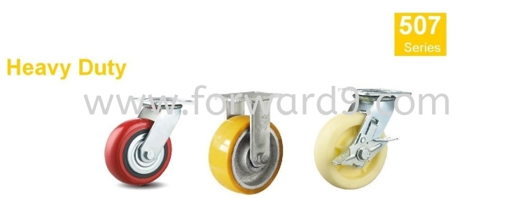 507 Series - Eazy Top Plate Polyurethane , Nylon Castor Wheel  Heavy Duty Castor  Castors Wheel