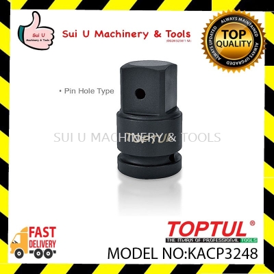 TOPTUL KACP3248 Impact Adapter Pin Hole Type DIN3121 CR-MO Black Phosphate Finished