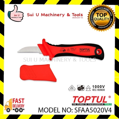 TOPTUL SFAA5020V4 50mm VDE Insulated Cable Knife with Straight Blade