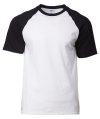 76500 FB 030 White-Black Adult Ringer V Premium Cotton 76500 Gildan Cotton Round Neck Tee