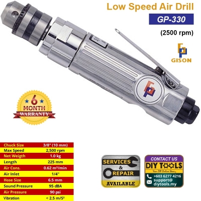 GISON 3/8" Low Speed Air Drill (2500 rpm) GP-330