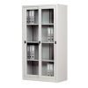 Full Height Cupboard with Glass Sliding Door C/W 3 Adjustable Shelves Office Steel Furniture