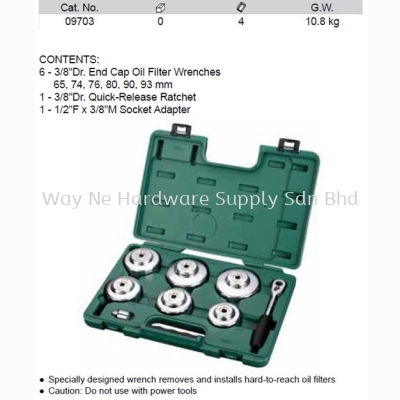 09703 - Pc End Cap Oil Filter Wrench Set