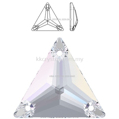 SW, TRIANGLE SEW-ON STONE, 3270# , 16MM/22MM, 001 AB