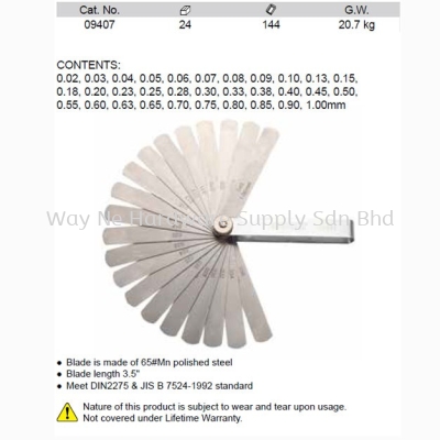 09407 | Pc Feeler Gauge Set 0.02-1.00mm