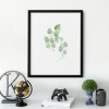 Watercolour Green Leaves  Wall Decor Poster