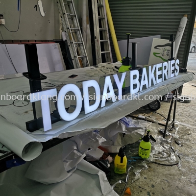 today Bakeries 3D LED channel box up lettering signage at Giant shooping mall Usj Subang jaya