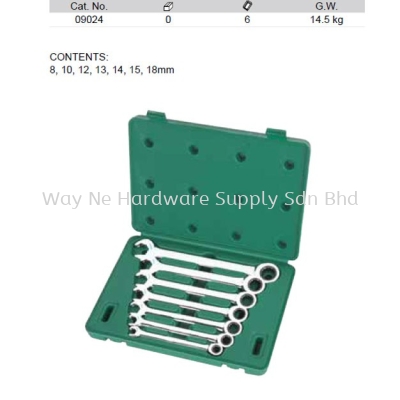 09024 - Pc Metric Double Ratcheting Wrench Set