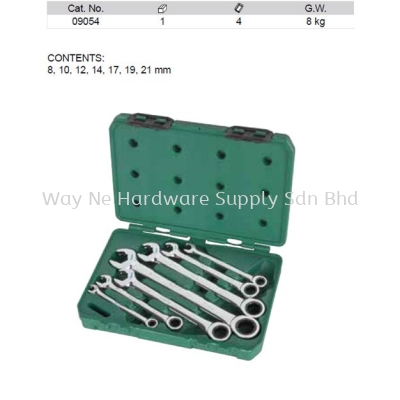 09054 - Pc Metric Double Ratcheting Wrench Set