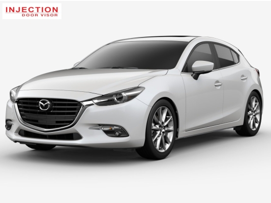 MAZDA 3 HATCHBACK 14Y-19Y = INJECTION DOOR VISOR WITH STAINLESS STEEL LINING