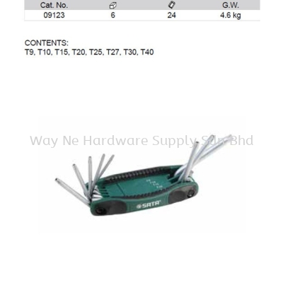 09123 - Pc Torx Key Fold up Set