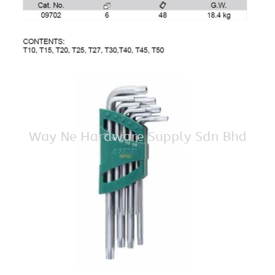 09702 - Pc Torx Tamper Proof Key Set
