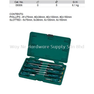 09306 - Pc Acetate Combination screwdriver Set