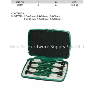 09311 - Pc Precision Slotted Screwdriver Set