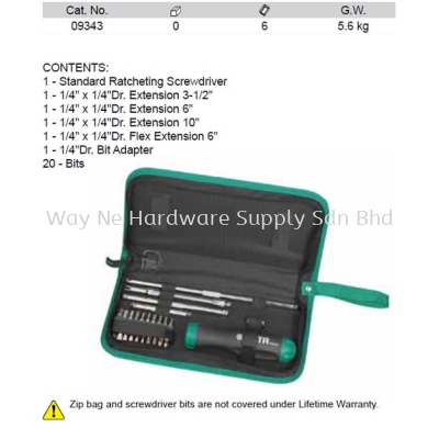 09343 - Pc Ratcheting Screwdriver Set