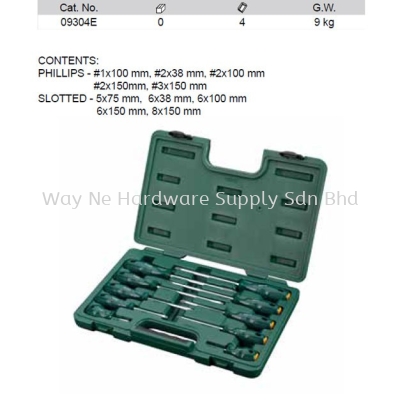 09304E - Pc Acetate Combination Screwdriver set