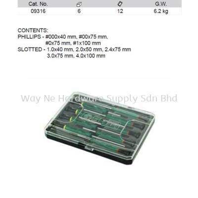 09316 - Pc Precision Combination Screwdriver Set