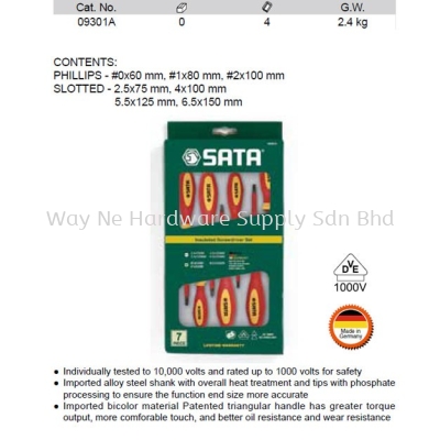 09301A - Pc G series VDE Insulated Screwdriver Set