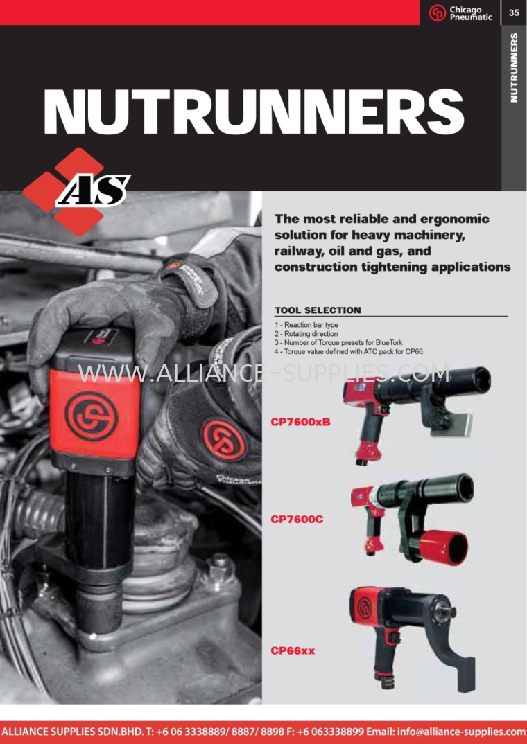 CP Nutrunners CP Nutrunners CP Industrial Range CHICAGO PNEUMATIC