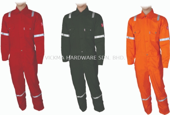 100% COTTON FIRE RETARDANT COVERALL C/W REFLETOR