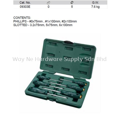 09303E - Pc Acetate Combination Screwdriver Set