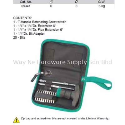 09341 - Pc Ratcheting T handle ScrewdriveR