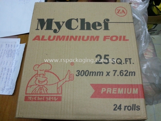 300mm x 7.62m ALUMINIUM FOIL 25 SQF (24 ROLLS)