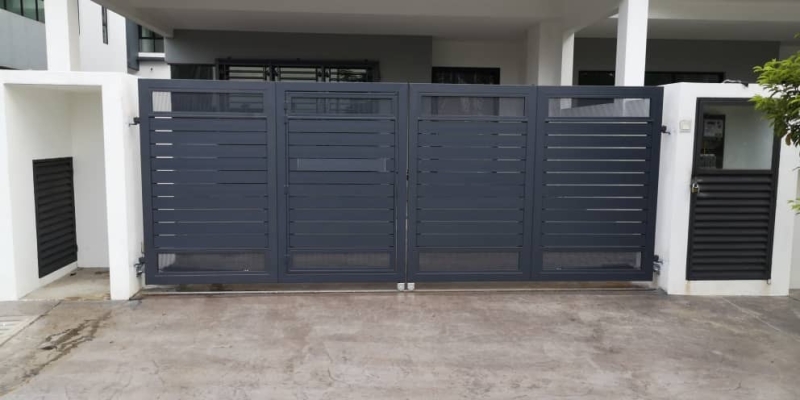 Refer Design Of Mild Steel Gate With Aluminium Panel 