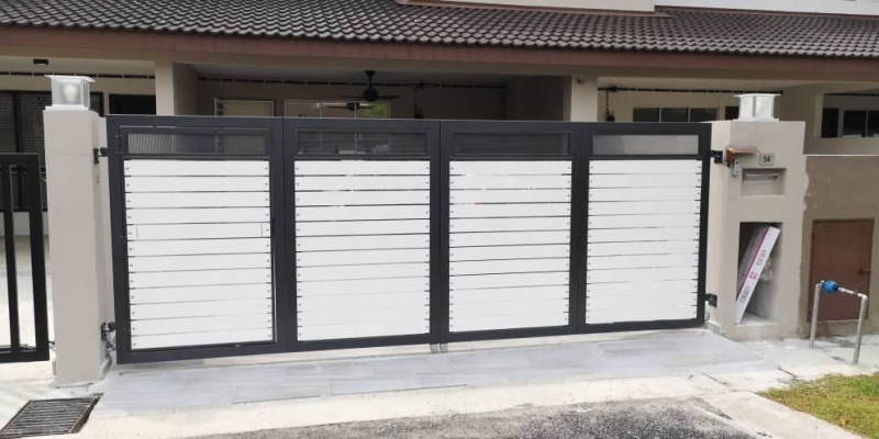 Refer Design Of Mild Steel Gate With Aluminium Panel 