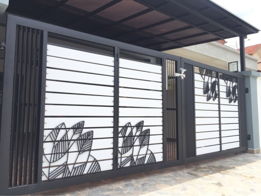 Reka Bentuk Pintu Pagar Campur Plate Aluminium