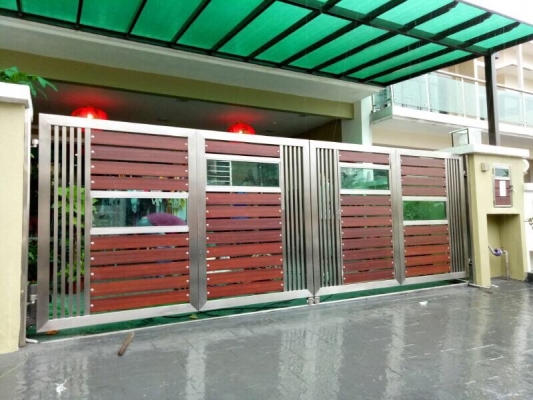 Reka Bentuk Pintu Pagar Campur Plate Aluminium