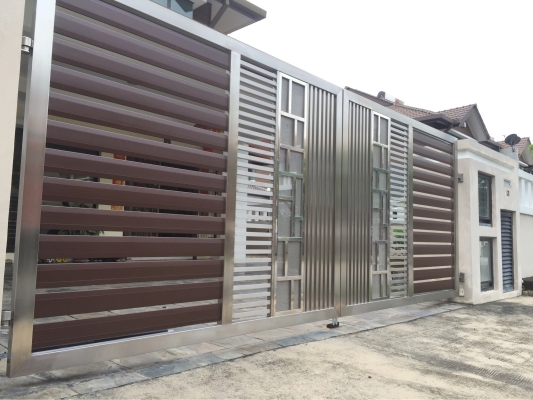 Reka Bentuk Pintu Pagar Campur Plate Aluminium