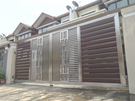 Reka Bentuk Pintu Pagar Campur Plate Aluminium