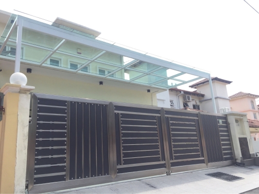 Reka Bentuk Pintu Pagar Campur Plate Aluminium