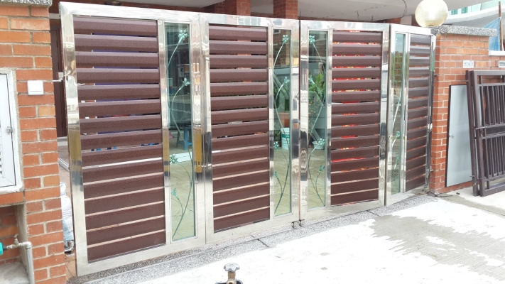 Reka Bentuk Pintu Pagar Campur Plate Aluminium