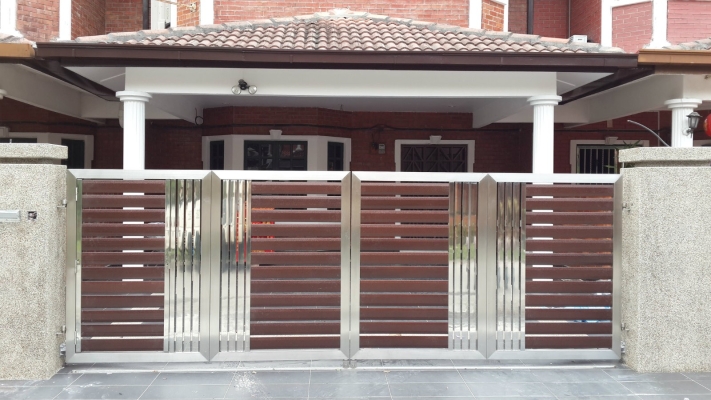 Reka Bentuk Pintu Pagar Campur Plate Aluminium