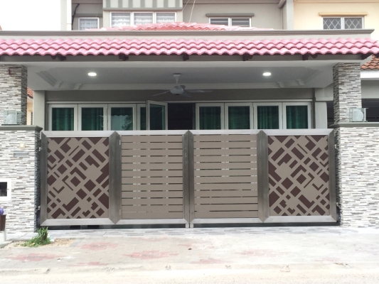 Reka Bentuk Pintu Pagar Campur Plate Aluminium