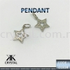 000827, PENDANT, START, CODE: 0183#, 2PCS Charm  Jewelry Findings, White Gold Plating