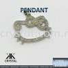 324436, PENDANT, HEART, A32443, 1PCS/PCK Charm  Jewelry Findings, White Gold Plating