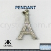 499851, PENDANT, EIFFEL TOWER, A49985, 1PCS/PCK Charm  Jewelry Findings, White Gold Plating